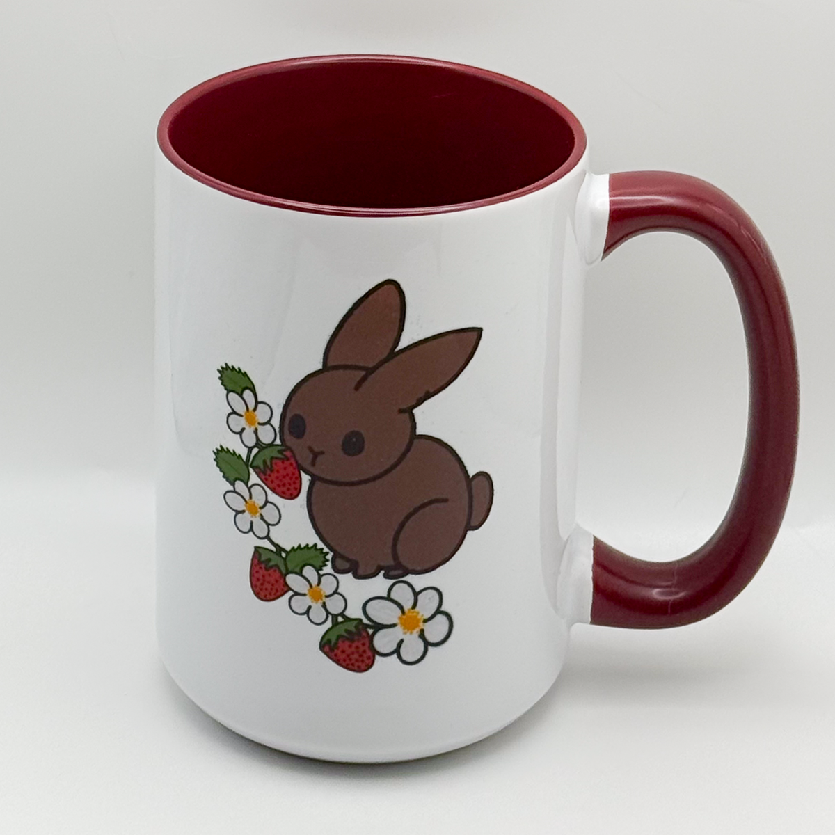 Bunny and Strawberries 15oz Mug