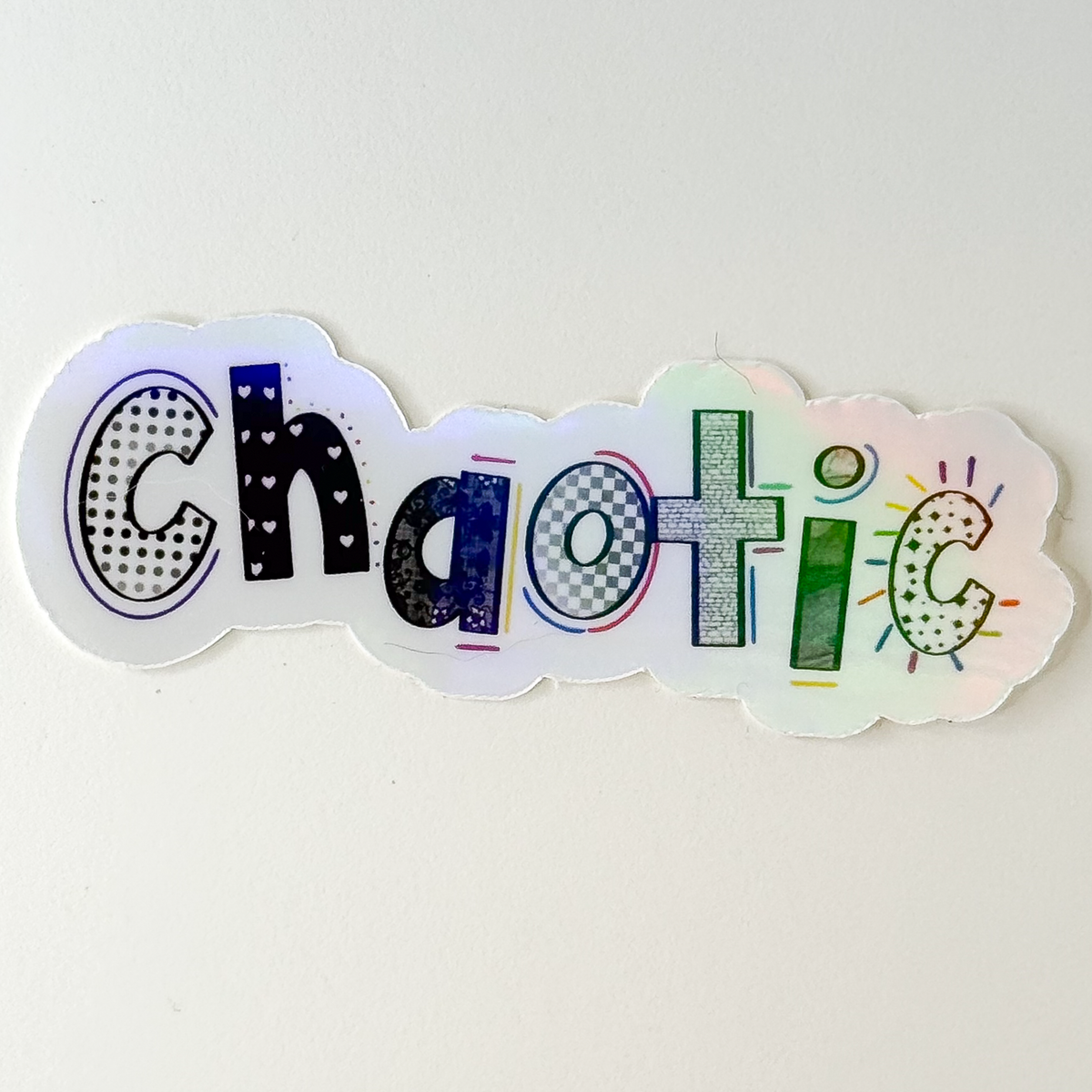 Chaotic Holographic Vinyl Sticker