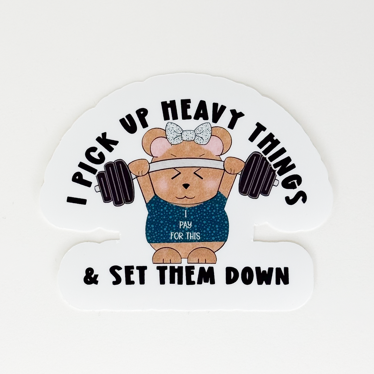 Weightlifting Bear Vinyl Sticker