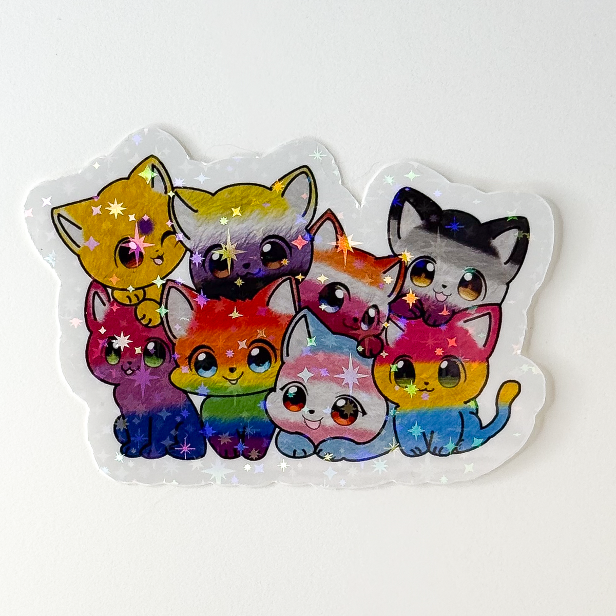 Pride Cats Sparkle Vinyl Sticker