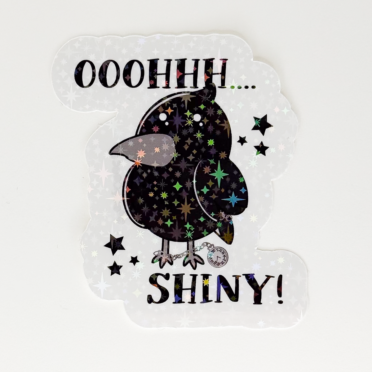 Crow Sparkle Vinyl Sticker