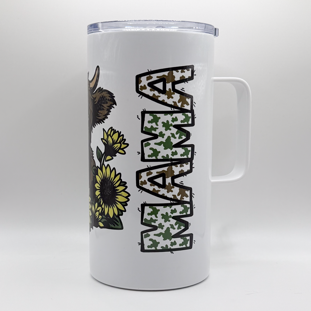 Mama Highland Cow Travel Coffee Cup